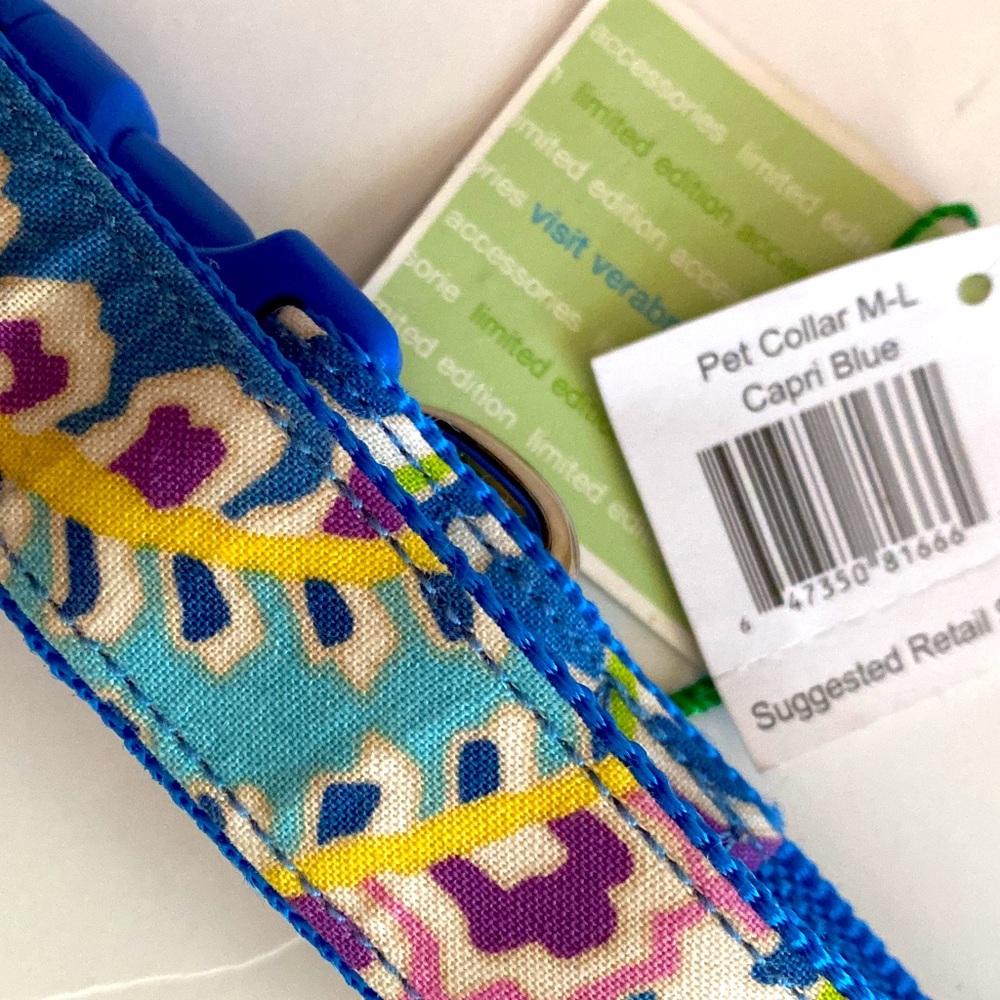 Vera Bradley Medium Pet Collar Capri Blue (Retired)